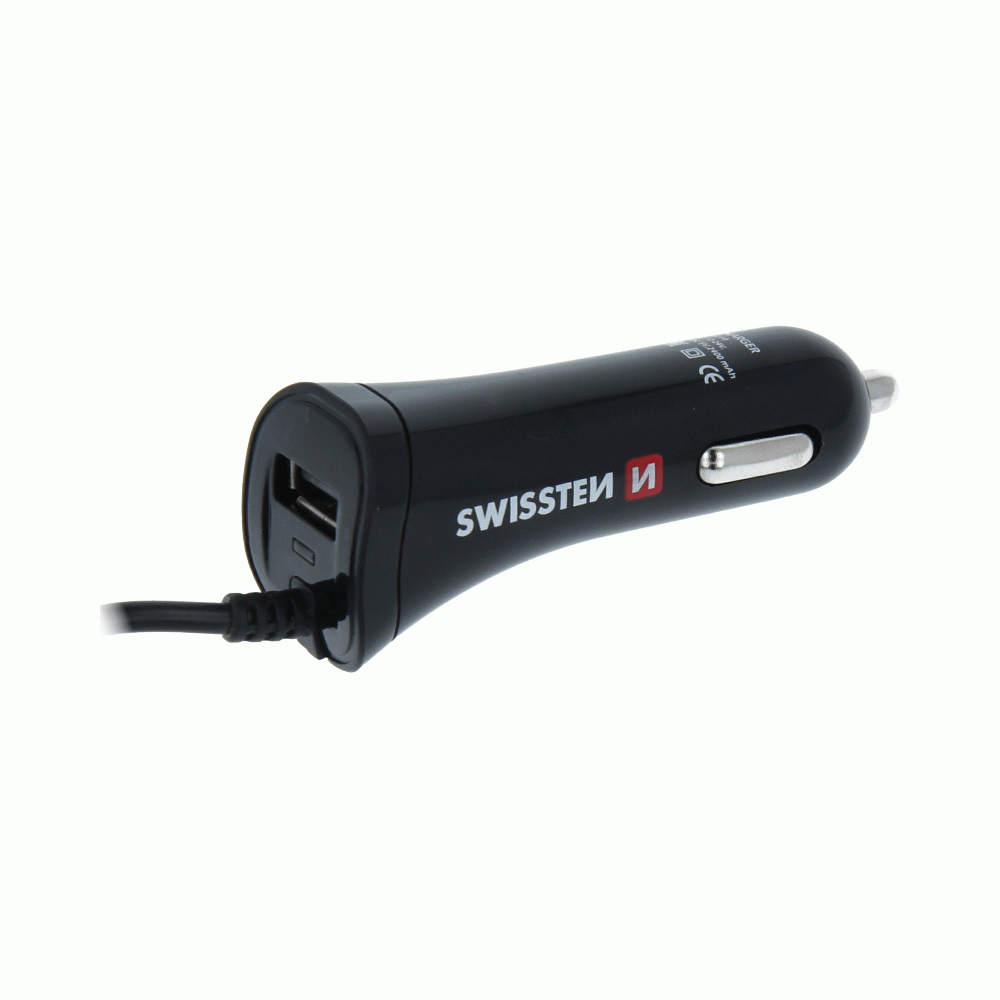 AUTONABÍJEČKA SWISSTEN CL USB-C A USB 2,4A POWER, ČERNÁ