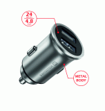 ADAPTÉR SWISSTEN CL 2x USB 4,8A METAL SILVER
