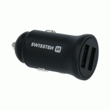 ADAPTÉR SWISSTEN 2x USB 4,8A METAL, ČERNÁ