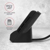 AXAGON CRE-SM2, USB-A StandReader 4-slot čtečka Smart card (eObčanka) + SD/microSD/SIM, kabel 1.3 m