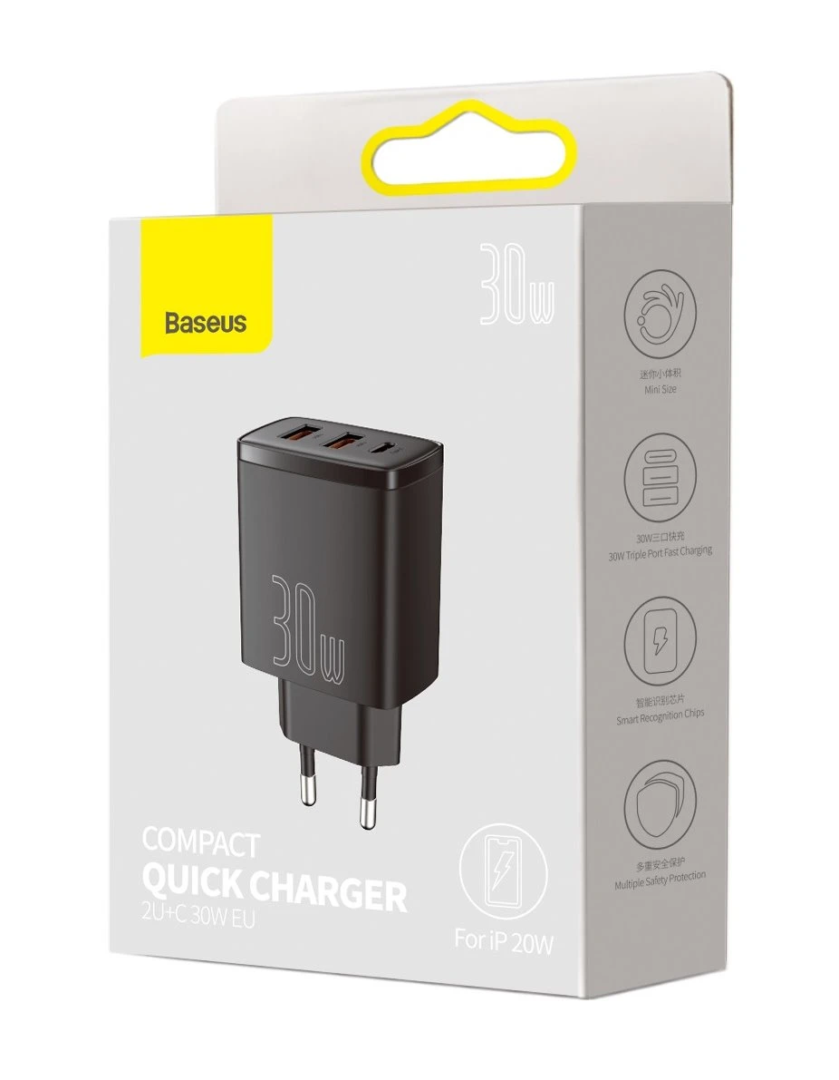 Nabíječka USB-C Baseus CCXJ-E01 Compact Quick 30W, černá