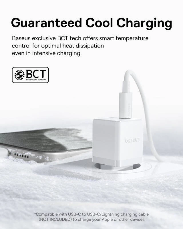 Nabíječka USB-A + USB-C Baseus Palm Fast 20W, bílá