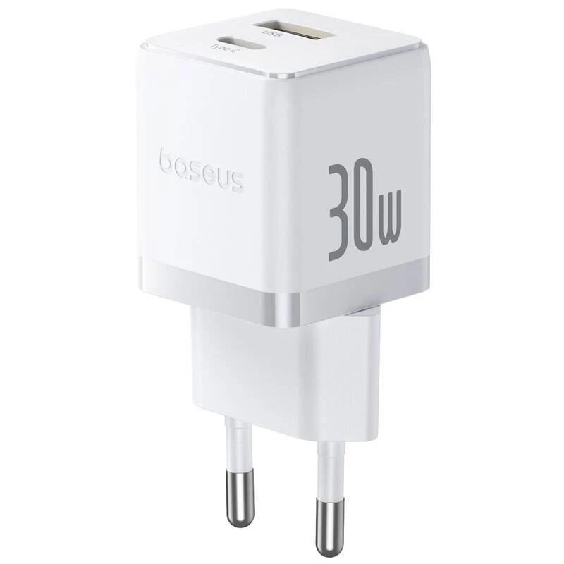 Nabíječka USB-A + USB-C Baseus Palm Fast 30W, bílá