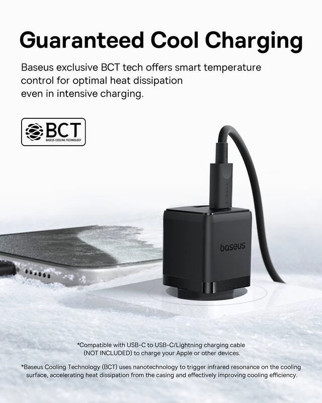 Nabíječka USB-A + USB-C Baseus Palm Fast 30W, černá