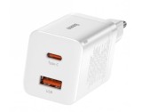 Nabíječka USB + USB-C Baseus CCSUPP-E02 Super Si Quick 30W, bílá