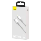 Datový kabel Baseus High Density Braided Series Fast Charging USB-C - Lightning 20W, 1m, bílá