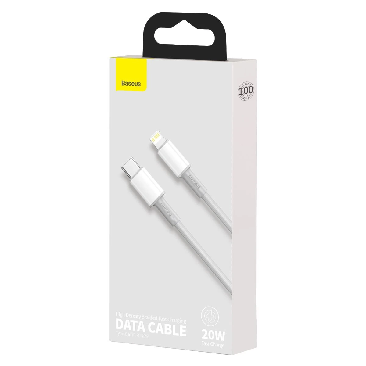 Datový kabel Baseus High Density Braided Series Fast Charging USB-C - Lightning 20W, 1m, bílá