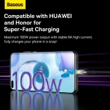 Datový kabel Baseus Glimmer Series Fast Charging USB-A - USB-C 100W, 1m, černá