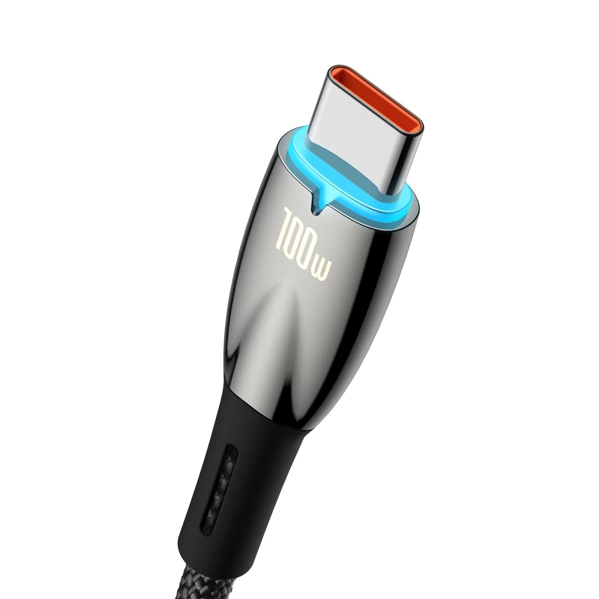 Datový kabel Baseus Glimmer Series Fast Charging USB-A - USB-C 100W, 1m, černá