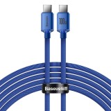 Datový kabel Baseus CAJY000703 Crystal Shine Series USB-C - USB-C 100W, 2m, modrá