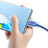 Datový kabel Baseus CAJY000403 Crystal Shine Series USB - USB-C 100W, 1,2m, modrá