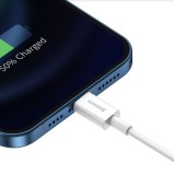 Kabel Baseus CALYS-02 Superior Fast Charging Lightning 2.4A 0.25m, bílá