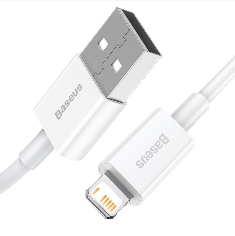 Kabel Baseus CALYS-02 Superior Fast Charging Lightning 2.4A 0.25m, bílá