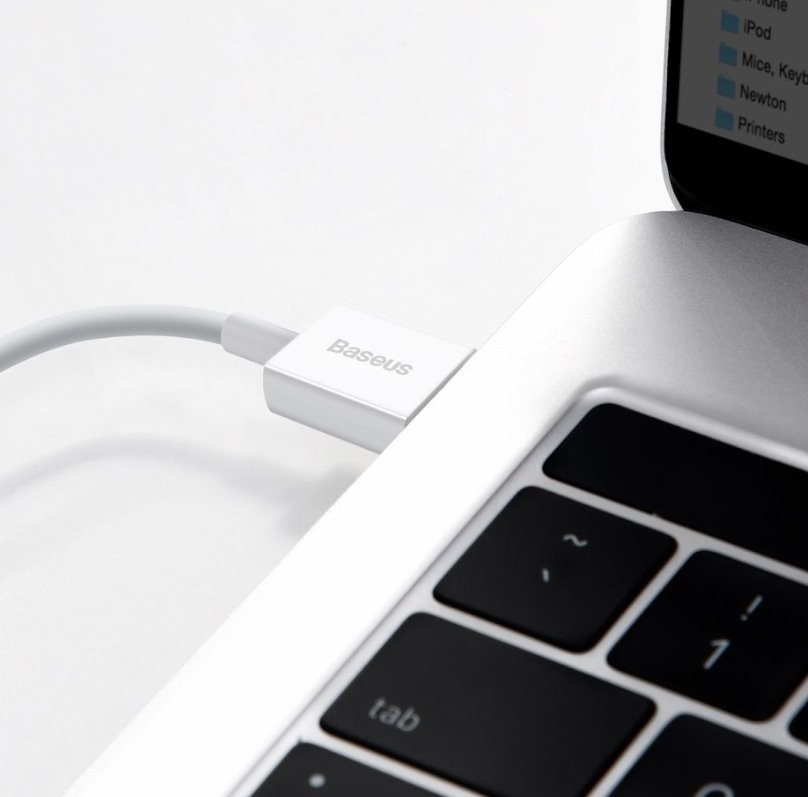 Kabel Baseus CALYS-02 Superior Fast Charging Lightning 2.4A 0.25m, bílá
