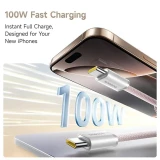 Datový kabel Baseus Dynamic 4 Pro Series USB-C - USB-C 100W 1m, růžová