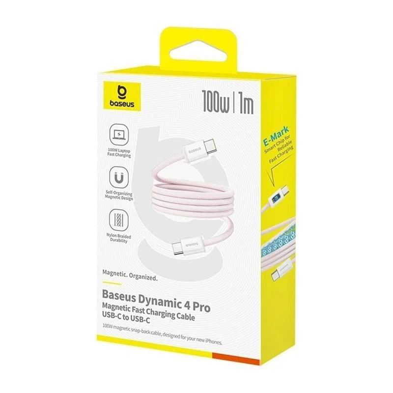 Datový kabel Baseus Dynamic 4 Pro Series USB-C - USB-C 100W 1m, růžová