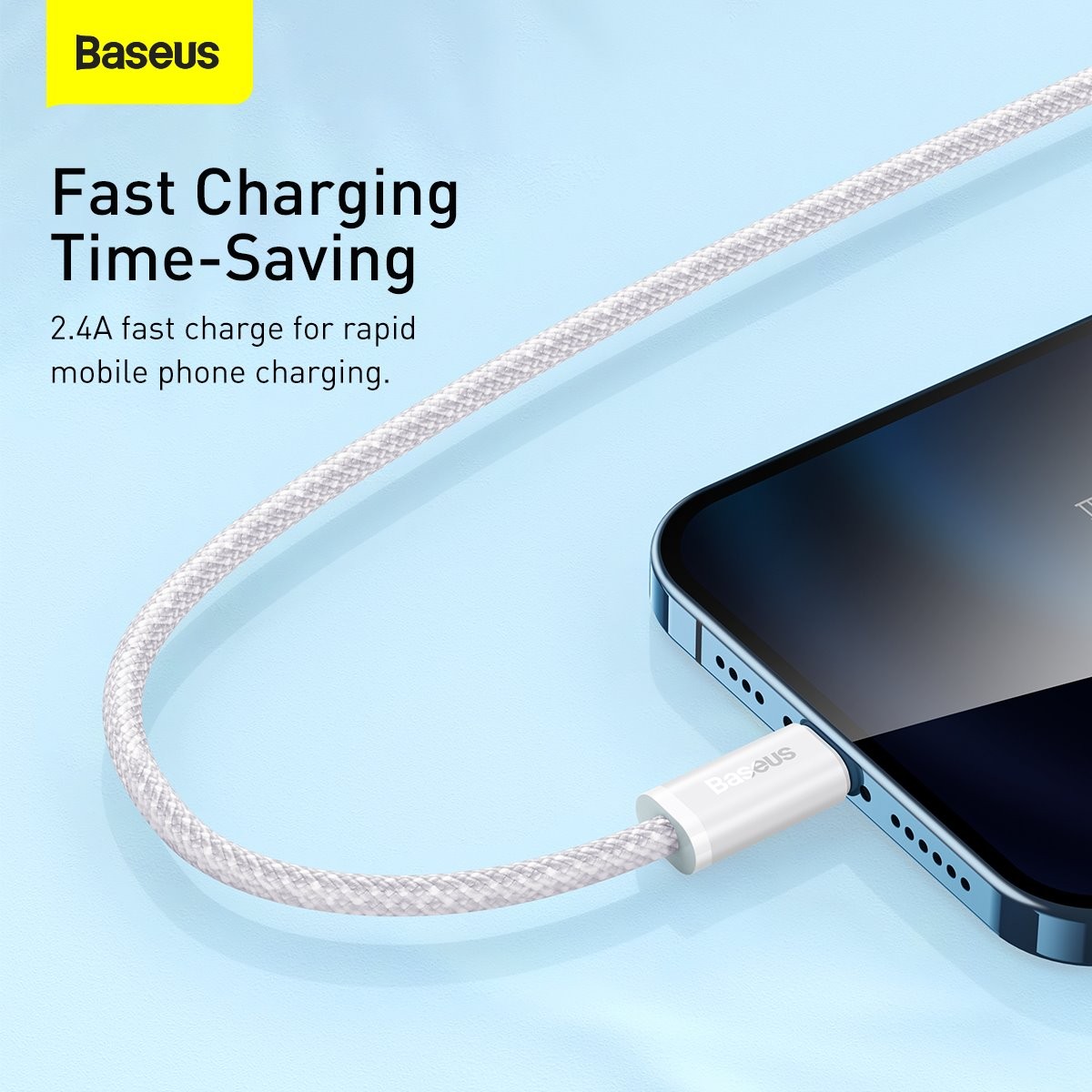 Datový kabel Baseus Dynamic Series Fast Charging USB-A - Lightning 2.4A 1m, bílá