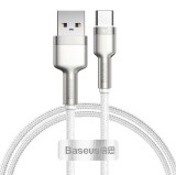 Datový kabel Baseus Cafule Metal Series USB-A - USB-C 66W 1m, bílá