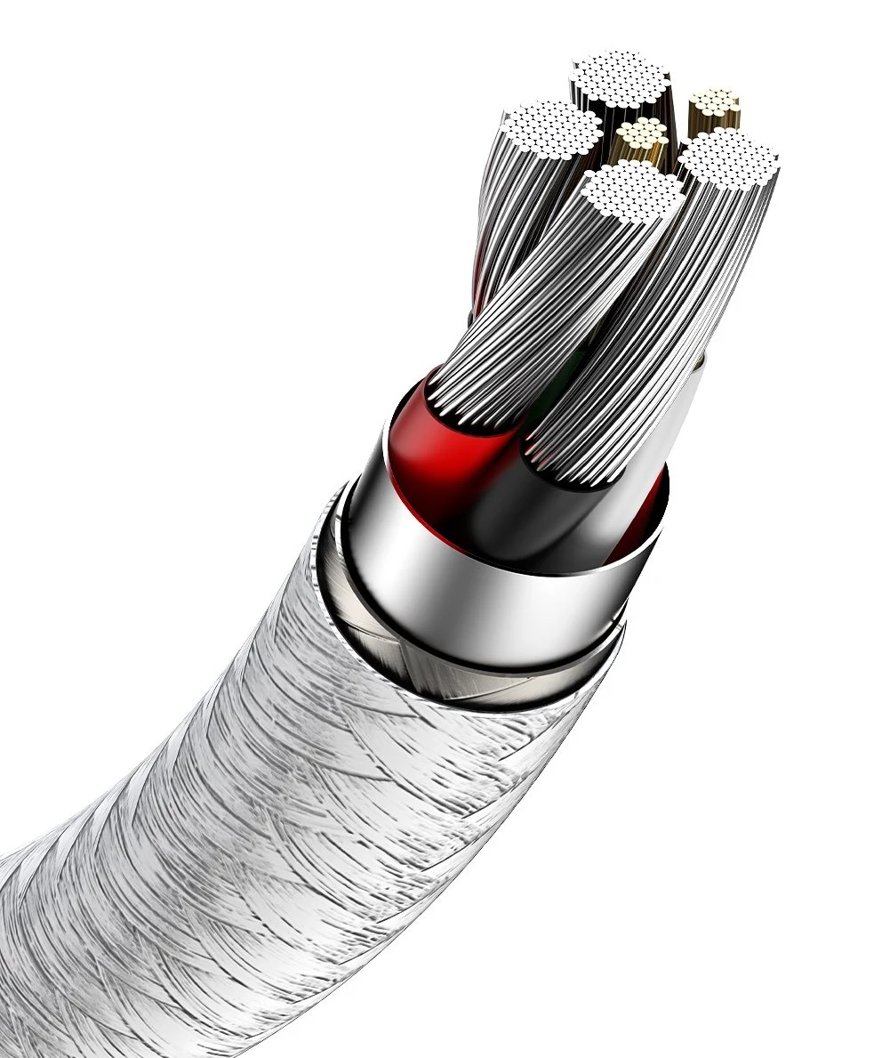 Datový kabel Baseus Cafule Metal Series USB-A - USB-C 66W 1m, bílá