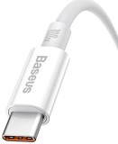Datový kabel Baseus Superior Series Fast Charging USB - USB-C 100W 0.25m, bílá