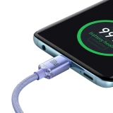 Datový kabel Baseus CAJY000605 Crystal Shine Series USB-C - USB-C 100W 1,2m, fialová