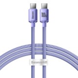 Datový kabel Baseus CAJY000605 Crystal Shine Series USB-C - USB-C 100W 1,2m, fialová