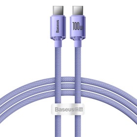 Datový kabel Baseus CAJY000605 Crystal Shine Series USB-C - USB-C 100W 1,2m, fialová