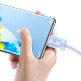 Datový kabel Baseus CAJY000505 Crystal Shine Series USB - USB-C 100W 2m, fialová