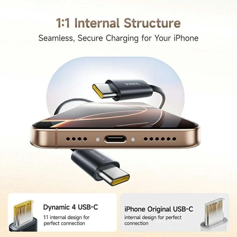 Datový kabel Baseus Dynamic 4 Pro Series Datový Kabel USB-C - USB-C 100W 1m Cluster, černá