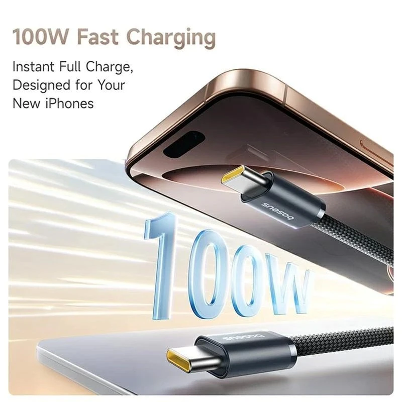 Datový kabel Baseus Dynamic 4 Pro Series Datový Kabel USB-C - USB-C 100W 1m Cluster, černá