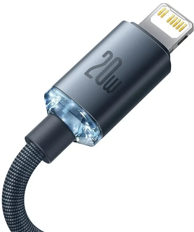 Datový kabel Baseus CAJY000201 Crystal Shine Series USB-C - Lightning 20W 1,2m, černá