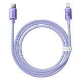Datový kabel Baseus CAJY000205 Crystal Shine Series USB-C - Lightning 20W 1,2m, fialová