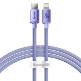 Datový kabel Baseus CAJY000205 Crystal Shine Series USB-C - Lightning 20W 1,2m, fialová