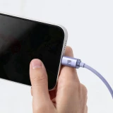 Datový kabel Baseus CAJY000005 Crystal Shine Series USB - Lightning 20W 1,2m, fialová
