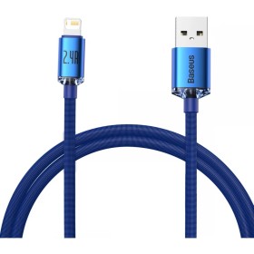 Datový kabel Baseus CAJY000003 Crystal Shine Series USB - Lightning 20W 1,2m, modrá