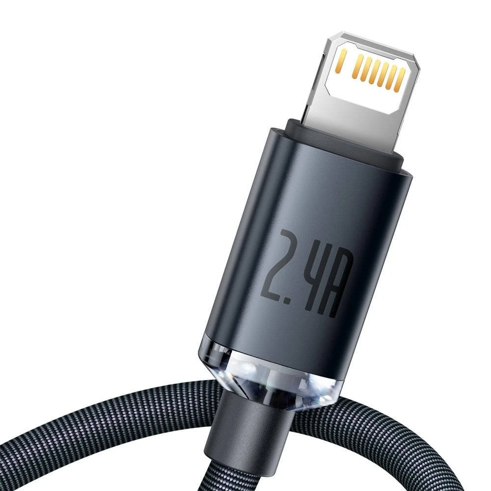 Datový kabel Baseus CAJY000001 Crystal Shine Series USB - Lightning 20W 1,2m, černá