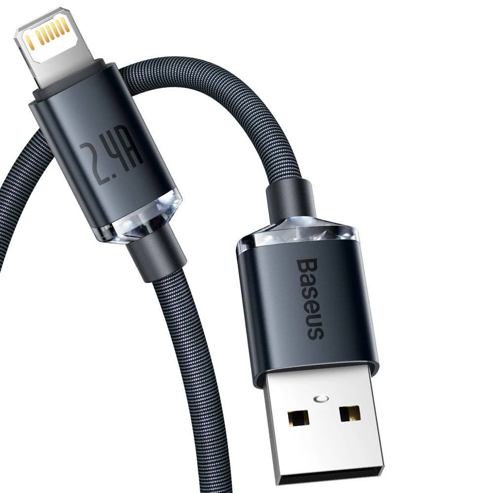 Datový kabel Baseus CAJY000001 Crystal Shine Series USB - Lightning 20W 1,2m, černá