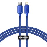 Datový kabel Baseus CAJY000203 Crystal Shine Series USB-C - Lightning 20W 1,2m, modrá