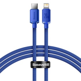 Datový kabel Baseus CAJY000203 Crystal Shine Series USB-C - Lightning 20W 1,2m, modrá