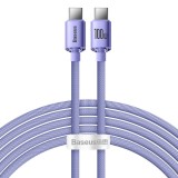 Datový kabel Baseus CAJY000705 Crystal Shine Series USB-C - USB-C 100W 2m, fialová