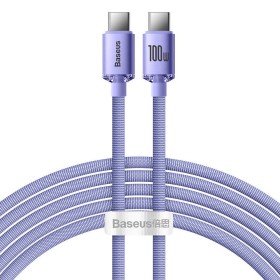 Datový kabel Baseus CAJY000705 Crystal Shine Series USB-C - USB-C 100W 2m, fialová