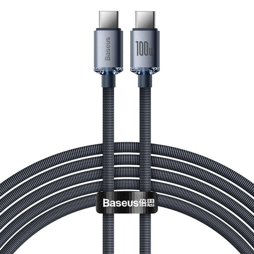 Datový kabel Baseus CAJY000701 Crystal Shine Series USB-C - USB-C 100W 2m, černá