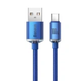 Datový kabel Baseus CAJY000503 Crystal Shine Series USB - USB-C 100W 2m, modrá