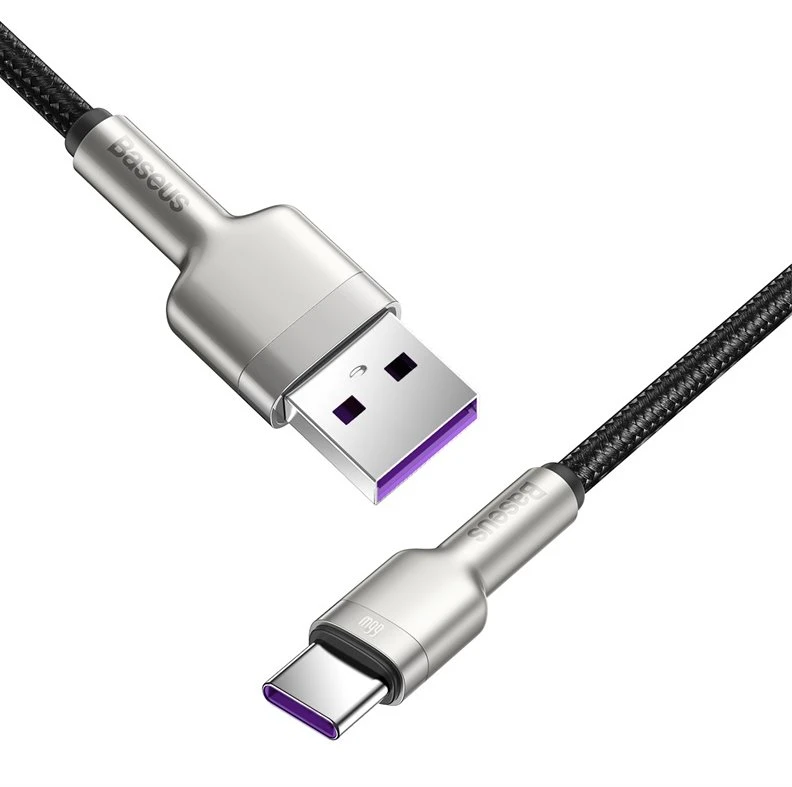 Datový kabel Baseus CAKF000001 Cafule USB-USB-C 66W 0,25m, černá