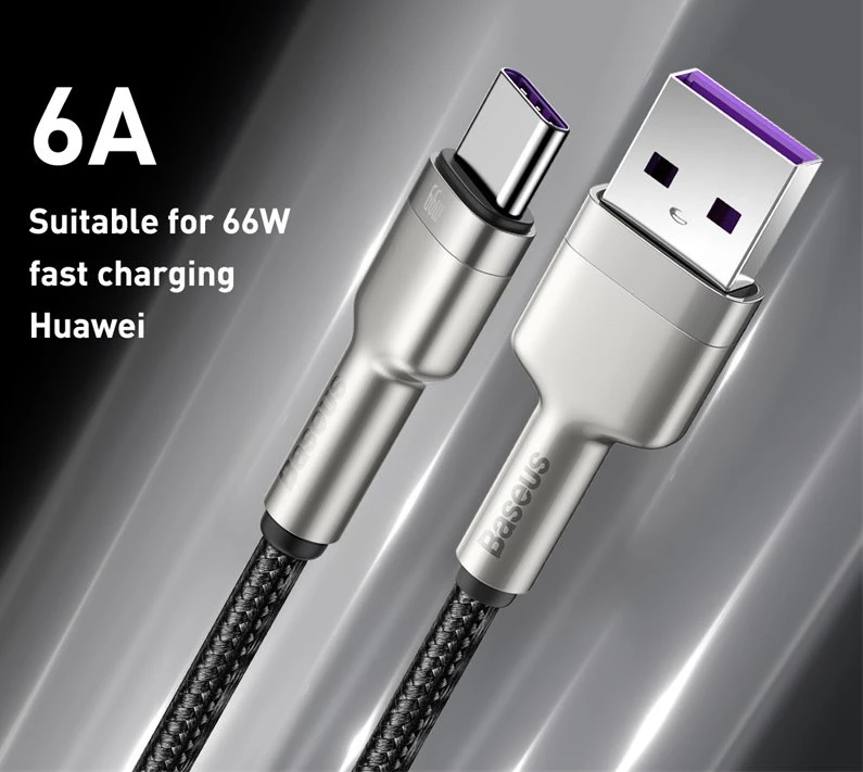 Datový kabel Baseus CAKF000001 Cafule USB-USB-C 66W 0,25m, černá