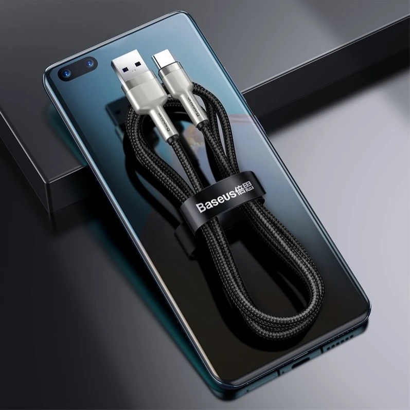 Datový kabel Baseus CAKF000001 Cafule USB-USB-C 66W 0,25m, černá