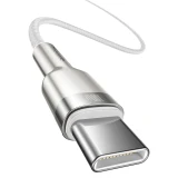 Datový kabel Baseus Cafule Metal Series USB-C - USB-C 100W 1m, bílá