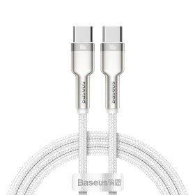 Datový kabel Baseus Cafule Metal Series USB-C - USB-C 100W 1m, bílá