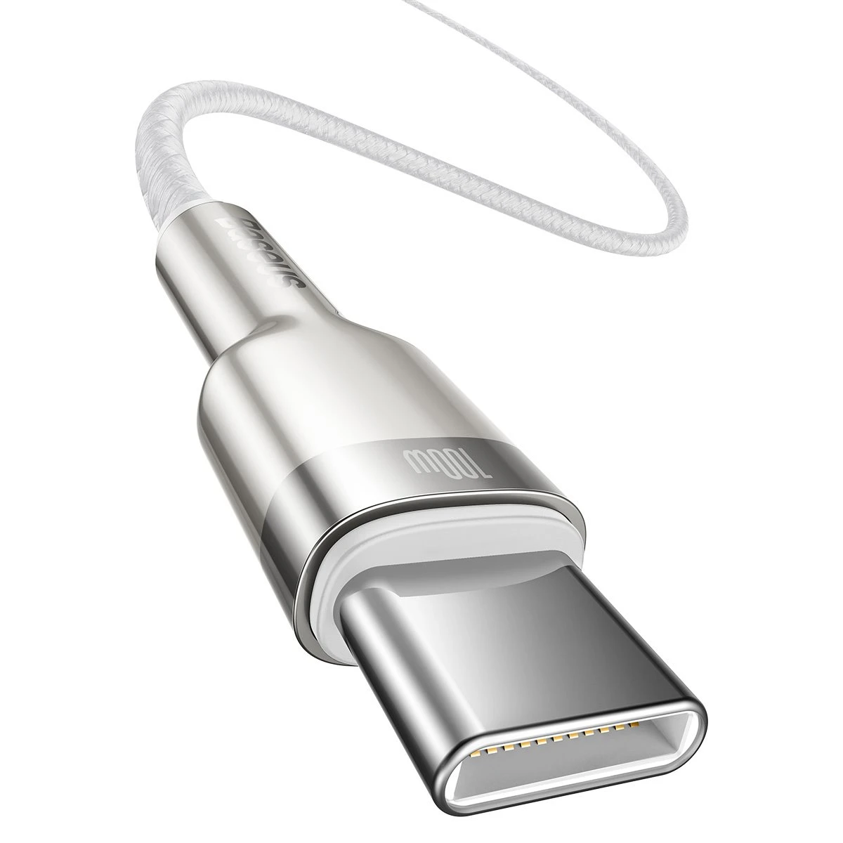 Datový kabel Baseus Cafule Metal Series USB-C - USB-C 100W 1m, bílá