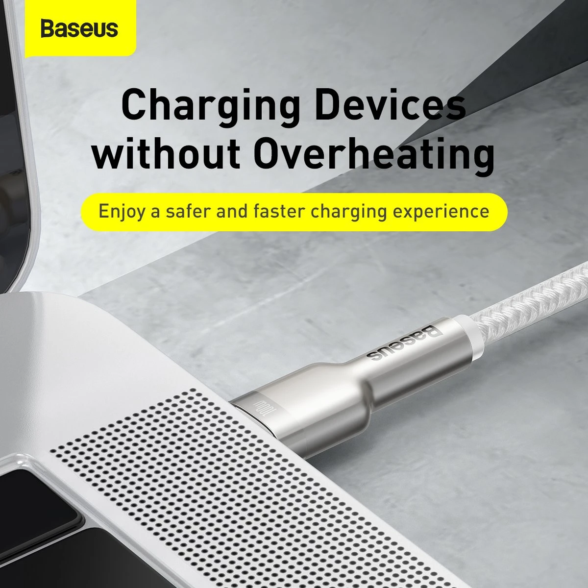 Datový kabel Baseus Cafule Metal Series USB-C - USB-C 100W 1m, bílá